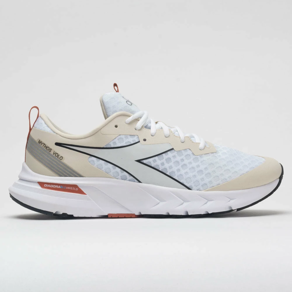 Diadora Mythos Blushield Volo Men's White/Almond Milk/Mecca Orange Running Shoes 3 Diadora Mythos Blushield Volo Men's White/Almond Milk/Mecca Orange Running Shoes