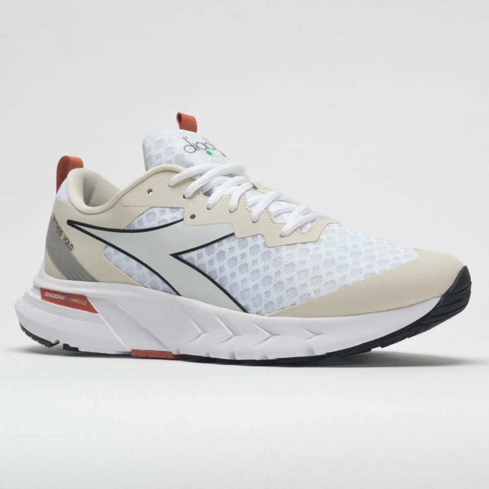 Diadora Mythos Blushield Volo Men's White/Almond Milk/Mecca Orange Running Shoes 7 Diadora Mythos Blushield Volo Men's White/Almond Milk/Mecca Orange Running Shoes