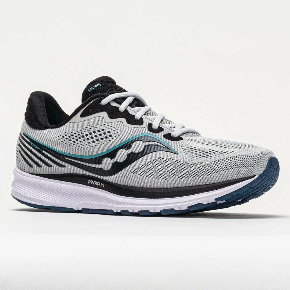 Running Shoes Saucony Ride 14 Men's Fog/Black/Storm 7 Running Shoes Saucony Ride 14 Men's Fog/Black/Storm
