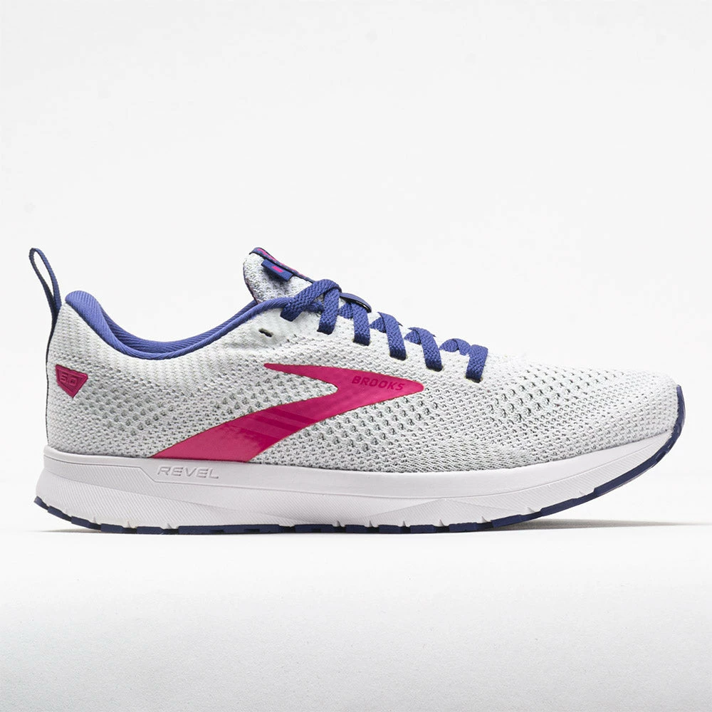 Brooks Revel 5 Women's White/Navy/Pink Running Shoes 3 Brooks Revel 5 Women's White/Navy/Pink Running Shoes