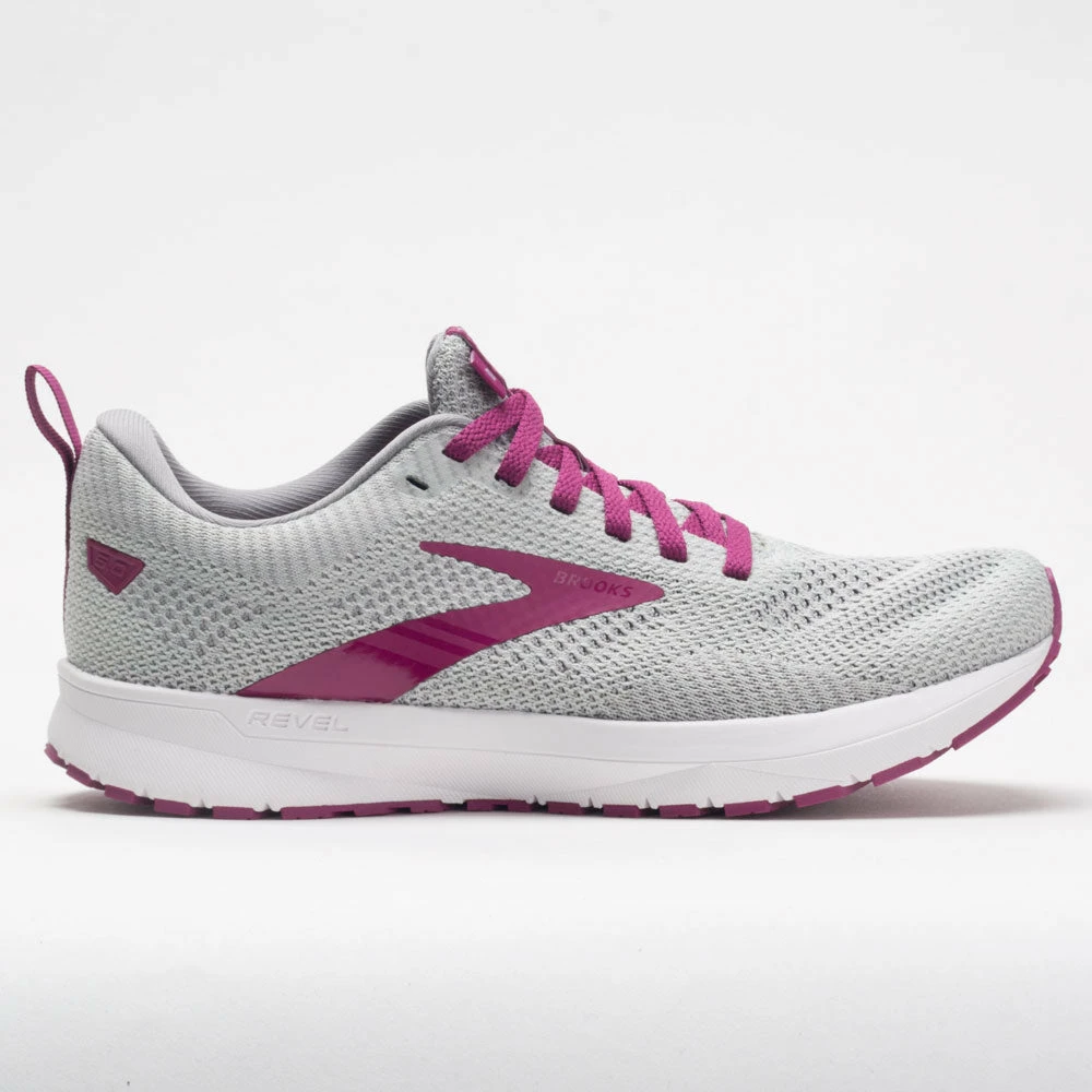 Brooks Revel 5 Women's Gray/White/Baton Rouge 3 Brooks Revel 5 Women's Gray/White/Baton Rouge
