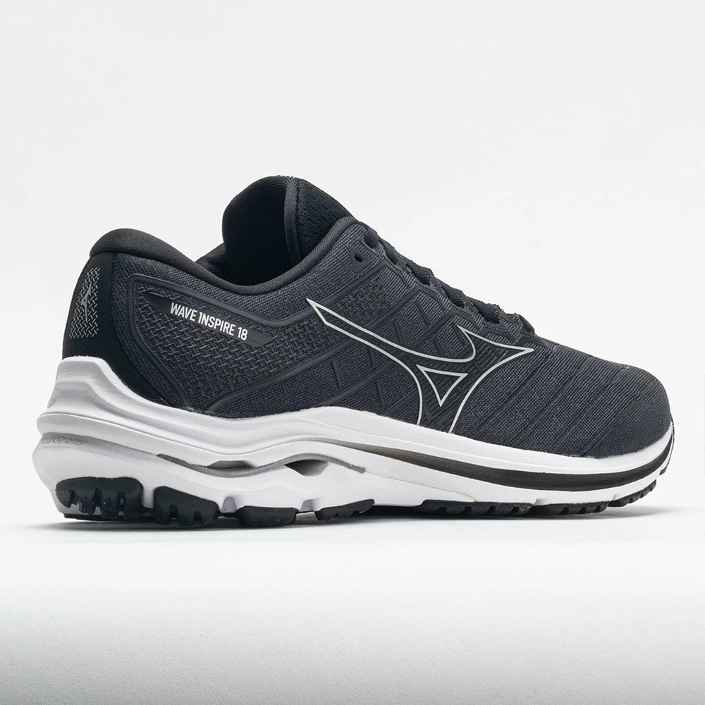 Mizuno Wave Inspire 18 Men's Black/Silver Running Shoes 8 Mizuno Wave Inspire 18 Men's Black/Silver Running Shoes