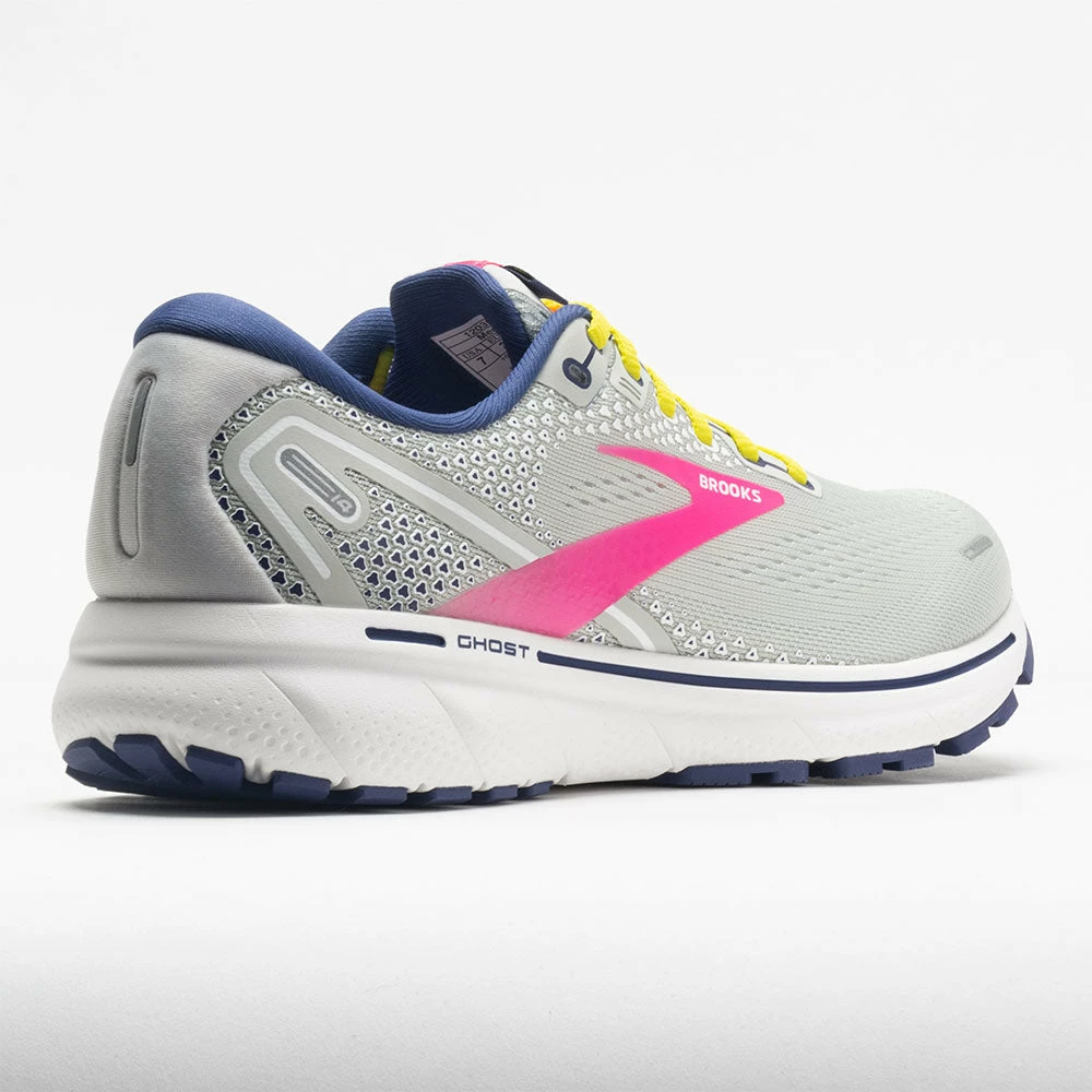 Brooks Ghost 14 Women's Grey/Pink/Sulphur Spring Running Shoes 8 Brooks Ghost 14 Women's Grey/Pink/Sulphur Spring Running Shoes