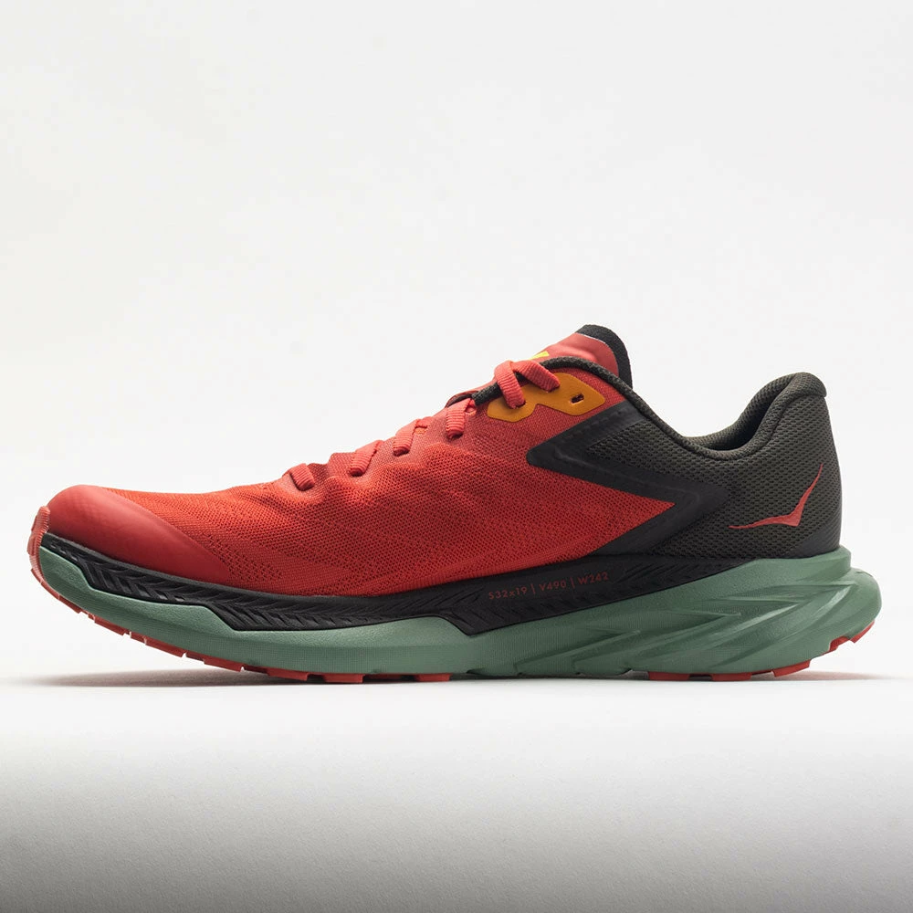 Trail Running Shoes HOKA Zinal Men's Fiesta/Black Olive 4 Trail Running Shoes HOKA Zinal Men's Fiesta/Black Olive