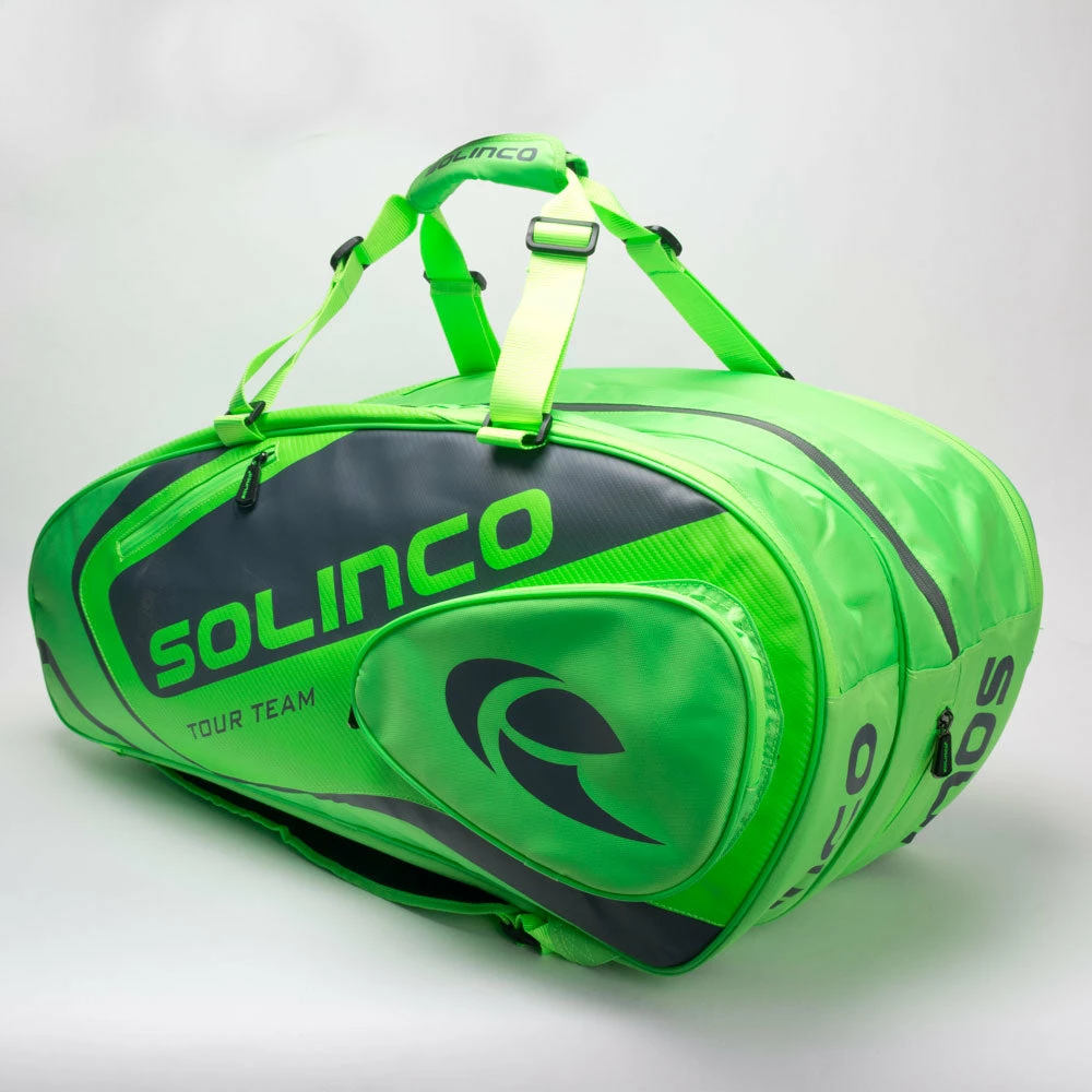 Solinco Tour 15-Pack Racquet Bag Neon Green 3 Solinco Tour 15-Pack Racquet Bag Neon Green