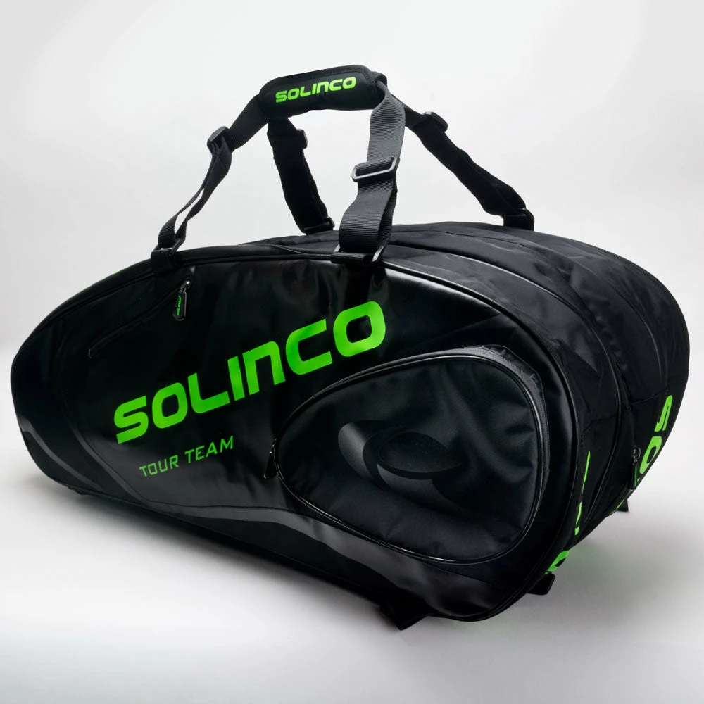 Tennis Accessories Solinco Tour 15-Pack Racquet Bag Black/Neon Green 3 Tennis Accessories Solinco Tour 15-Pack Racquet Bag Black/Neon Green