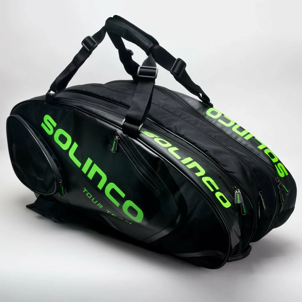 Tennis Accessories Solinco Tour 15-Pack Racquet Bag Black/Neon Green 4 Tennis Accessories Solinco Tour 15-Pack Racquet Bag Black/Neon Green