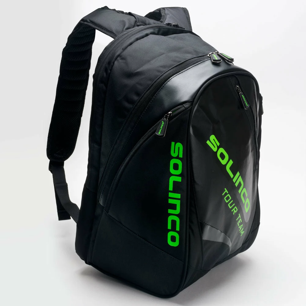 Solinco Tour Backpack Black/Neon Green Tennis Accessories 3 Solinco Tour Backpack Black/Neon Green Tennis Accessories