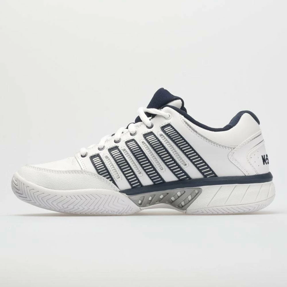 K-Swiss Hypercourt Express Leather Men's White/Navy/Silver Tennis Shoes 4 K-Swiss Hypercourt Express Leather Men's White/Navy/Silver Tennis Shoes