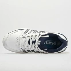 K-Swiss Hypercourt Express Leather Men's White/Navy/Silver Tennis Shoes 10 K-Swiss Hypercourt Express Leather Men's White/Navy/Silver Tennis Shoes