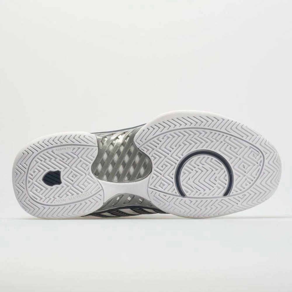 K-Swiss Hypercourt Express Leather Men's White/Navy/Silver Tennis Shoes 6 K-Swiss Hypercourt Express Leather Men's White/Navy/Silver Tennis Shoes