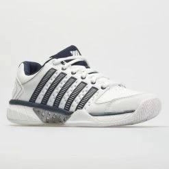 K-Swiss Hypercourt Express Leather Men's White/Navy/Silver Tennis Shoes 12 K-Swiss Hypercourt Express Leather Men's White/Navy/Silver Tennis Shoes