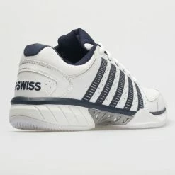 K-Swiss Hypercourt Express Leather Men's White/Navy/Silver Tennis Shoes 13 K-Swiss Hypercourt Express Leather Men's White/Navy/Silver Tennis Shoes