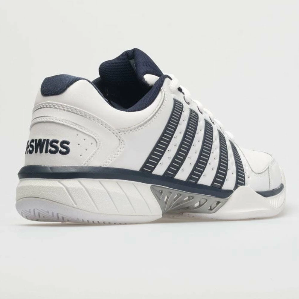 K-Swiss Hypercourt Express Leather Men's White/Navy/Silver Tennis Shoes 8 K-Swiss Hypercourt Express Leather Men's White/Navy/Silver Tennis Shoes