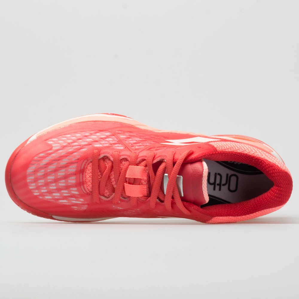 Tennis Shoes Lotto Mirage 100 Speed Women's Red Fluo/All White/Vivid Rose 5 Tennis Shoes Lotto Mirage 100 Speed Women's Red Fluo/All White/Vivid Rose