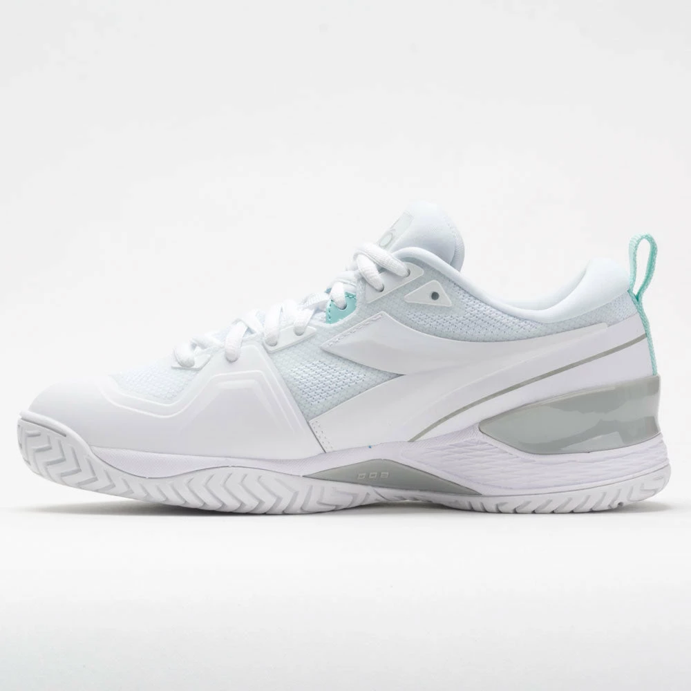 Diadora Speed Blushield 5 Club Women's White/White/White Tennis Shoes 4 Diadora Speed Blushield 5 Club Women's White/White/White Tennis Shoes