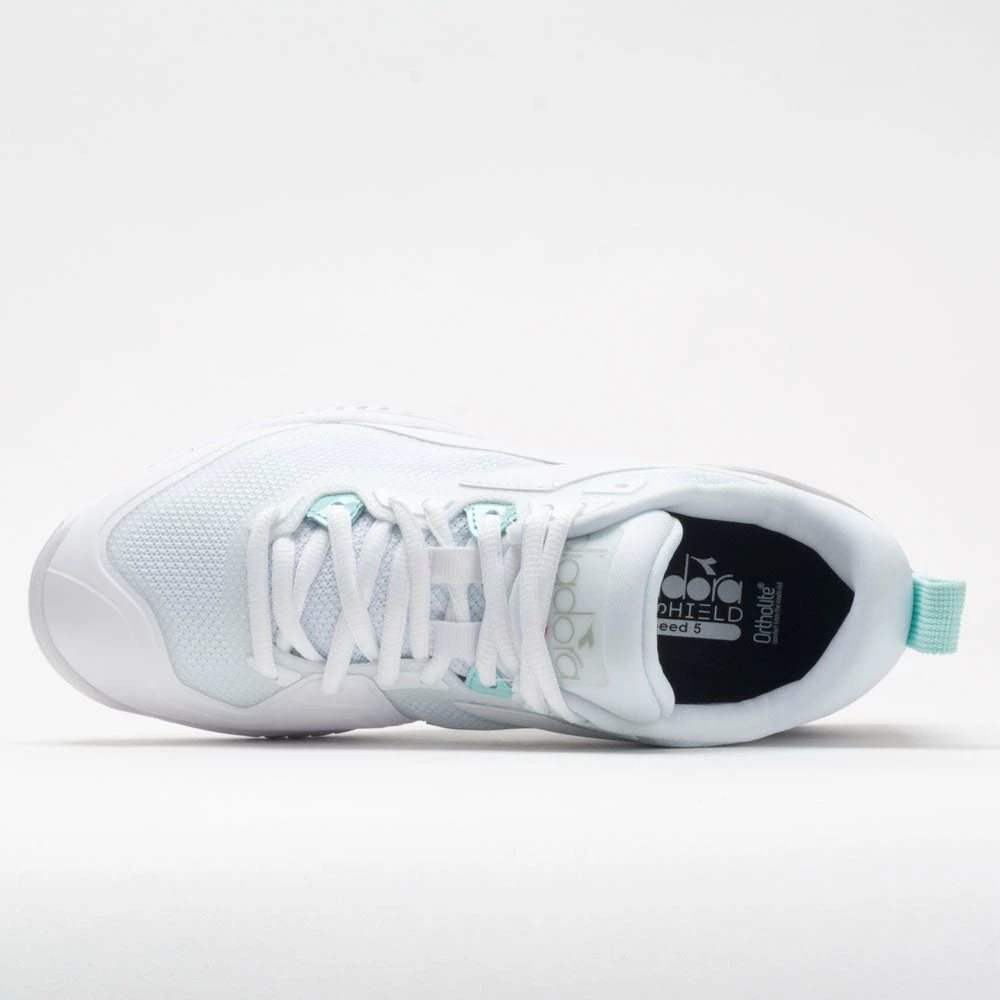 Diadora Speed Blushield 5 Club Women's White/White/White Tennis Shoes 5 Diadora Speed Blushield 5 Club Women's White/White/White Tennis Shoes