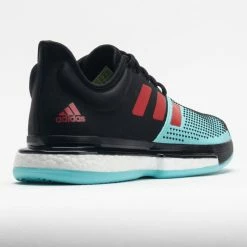 Tennis Shoes Adidas SoleCourt Primeblue Men's Black/Pulse Aqua/Solar Red