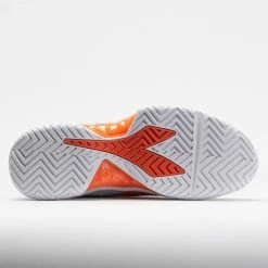 Diadora B.Icon AG Women's Silver/Vermillion Orange Tennis Shoes