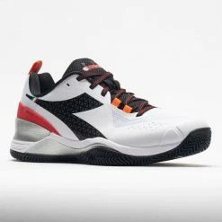 Diadora Blushield Torneo Clay Men's White/Black/Fiery Red Tennis Shoes