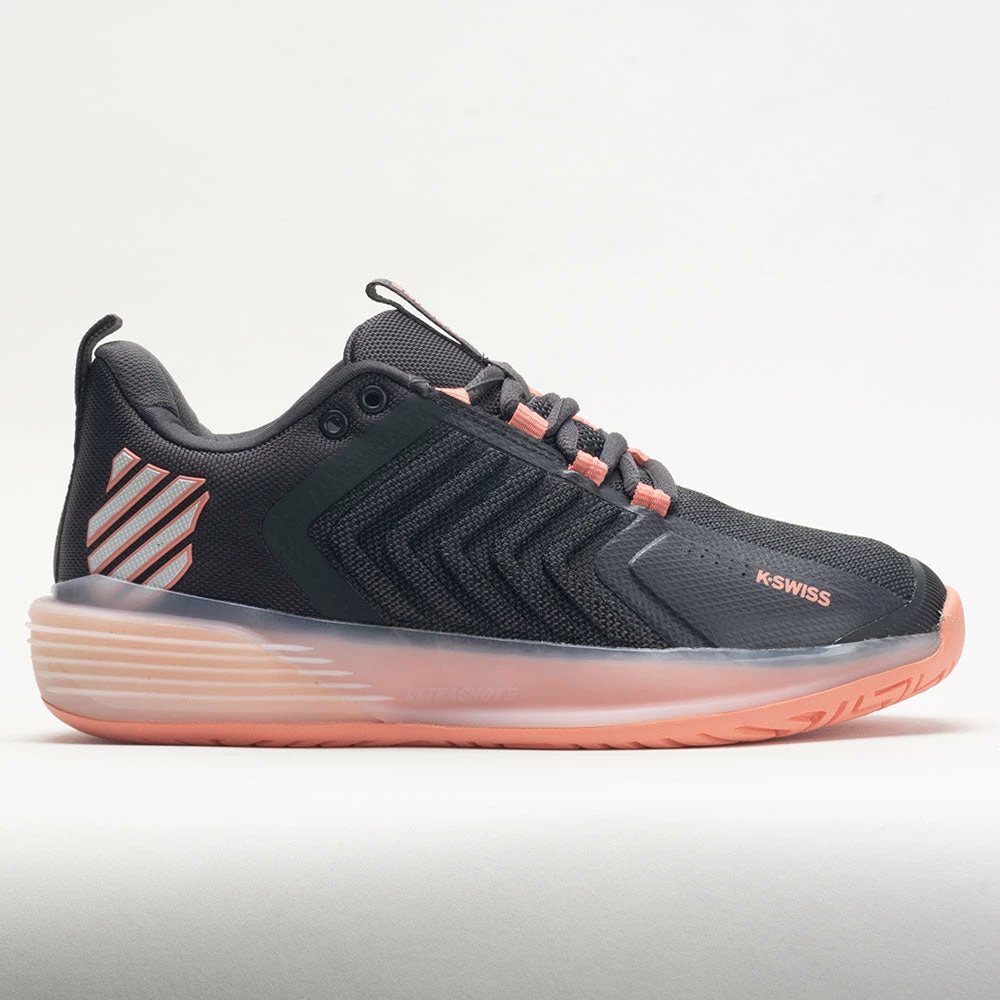 K-Swiss Ultrashot 3 Women's Asphalt/Peach Amber/White Tennis Shoes 3 K-Swiss Ultrashot 3 Women's Asphalt/Peach Amber/White Tennis Shoes