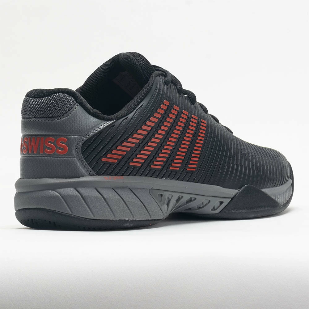 K-Swiss Hypercourt Express 2 Men's Jet Black/Steel Gray/Spicy Orange Tennis Shoes 8 K-Swiss Hypercourt Express 2 Men's Jet Black/Steel Gray/Spicy Orange Tennis Shoes