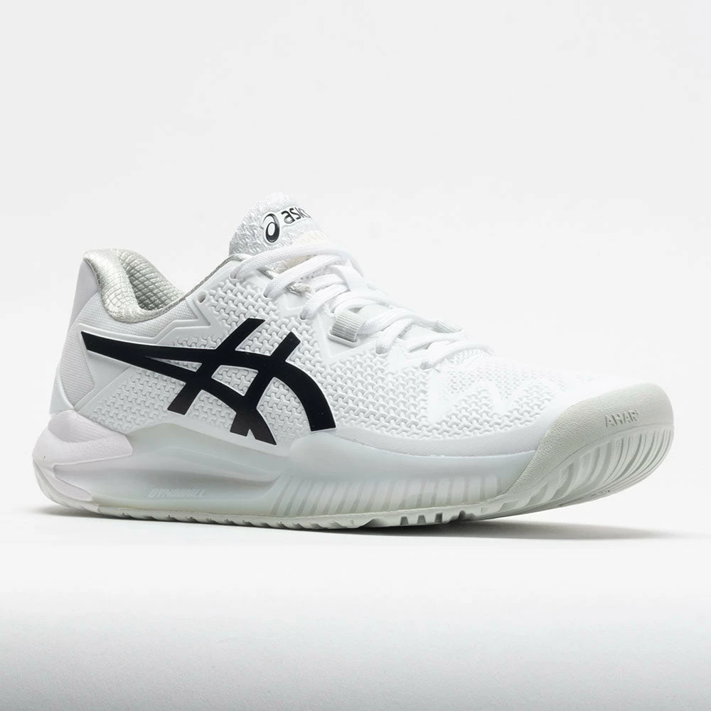 ASICS GEL-Resolution 8 Women's White/Black Tennis Shoes 7 ASICS GEL-Resolution 8 Women's White/Black Tennis Shoes