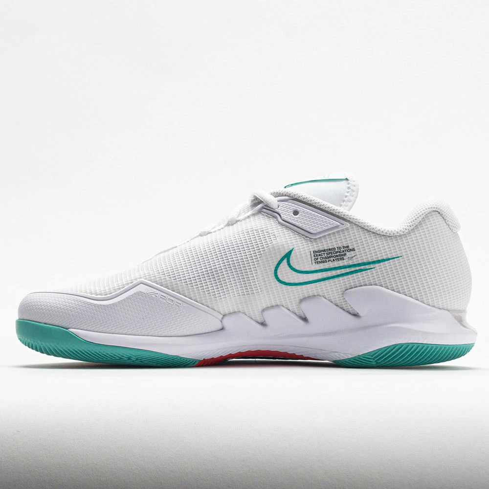 Nike Air Zoom Vapor Pro Men's White/Washed Teal/Habanero Red Tennis Shoes 4 Nike Air Zoom Vapor Pro Men's White/Washed Teal/Habanero Red Tennis Shoes