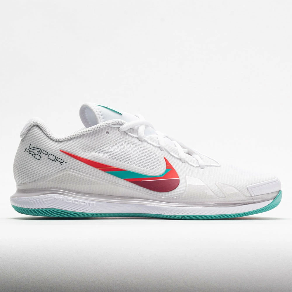 Nike Air Zoom Vapor Pro Men's White/Washed Teal/Habanero Red Tennis Shoes 3 Nike Air Zoom Vapor Pro Men's White/Washed Teal/Habanero Red Tennis Shoes