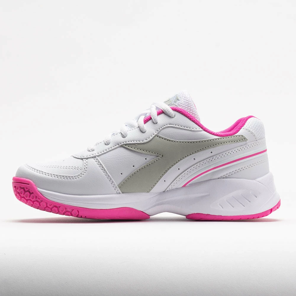 Diadora Challenge 4 SL Junior White/Silver/Rodamine Red Kids' Shoes 4 Diadora Challenge 4 SL Junior White/Silver/Rodamine Red Kids' Shoes