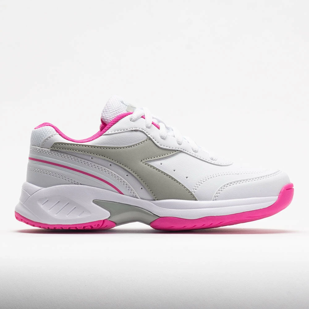 Diadora Challenge 4 SL Junior White/Silver/Rodamine Red Kids' Shoes 3 Diadora Challenge 4 SL Junior White/Silver/Rodamine Red Kids' Shoes