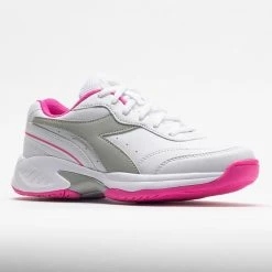 Diadora Challenge 4 SL Junior White/Silver/Rodamine Red Kids' Shoes 12 Diadora Challenge 4 SL Junior White/Silver/Rodamine Red Kids' Shoes