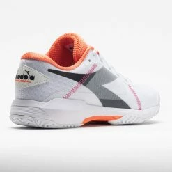 Diadora Trofeo AG Pickleball Women's White/Black/Vermillion Orange