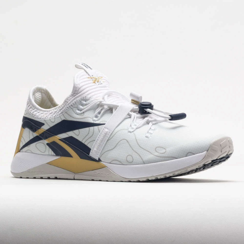 Reebok Nano X1 Froning Men's White/Vector Navy/Gold Metallic Training Shoes 7 Reebok Nano X1 Froning Men's White/Vector Navy/Gold Metallic Training Shoes
