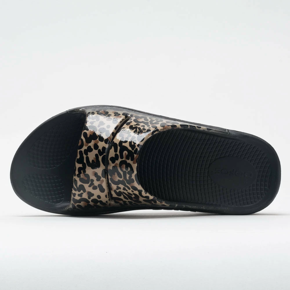 OOFOS OOahh Limited Women's Black Leopard Sandals & Slides 4 OOFOS OOahh Limited Women's Black Leopard Sandals & Slides