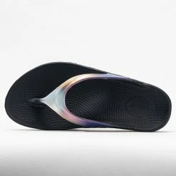 OOFOS OOlala Luxe Women's Black/Calypso Sandals & Slides