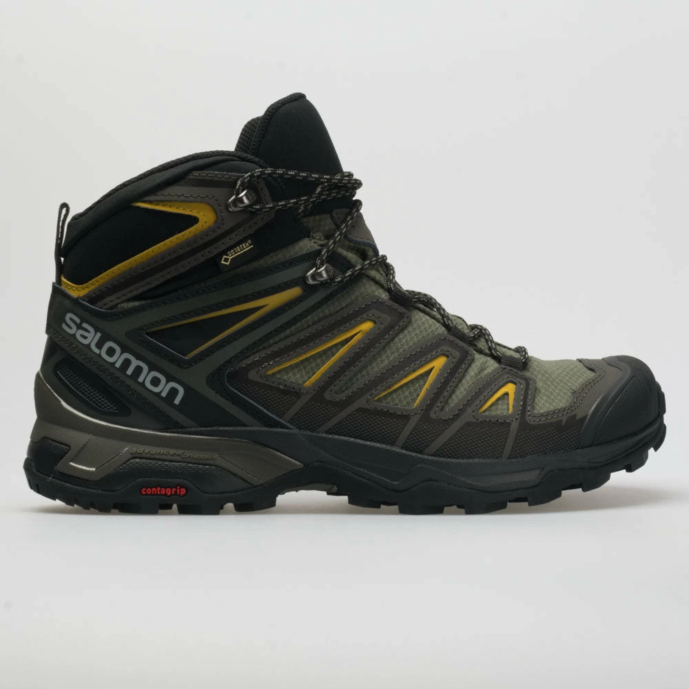 Salomon X Ultra 3 Mid GTX Men's Castor Gray/Black/Green Sulphur 3 Salomon X Ultra 3 Mid GTX Men's Castor Gray/Black/Green Sulphur